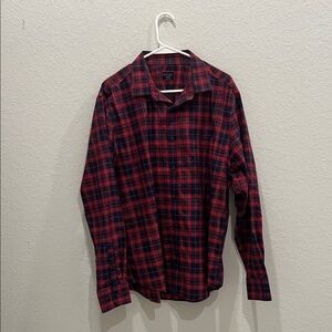 Untuckit Red and navy Plaid Men's Shirt